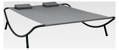 Produktbild von Loungebett für 2 Personen mit 2 Kissen, Gartenliege, Relaxliege, Sonnenliege, Gartenmöbel, Stoff Anthrazit