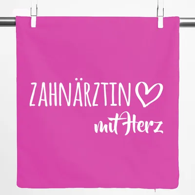 Produktbild von Huuraa Kissenbezug Zahnärztin mit Herz 40x40cm Fuchsia Baumwolle Dekokissenbezug Geschenkidee