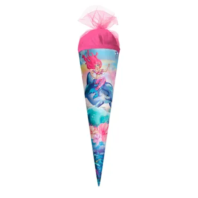 Produktbild von Geschenk-Schultüte klein Aquarina 50 cm - rund Tüllverschluss - Zuckertüte