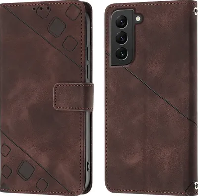 Produktbild von Hülle für Samsung Galaxy S22 5G Prägung Flip Leder Brieftasche Schutzhülle mit Ständer Braun
