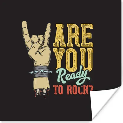 Produktbild von MuchoWow® Poster Armband - Rock - Vintage 50x50 cm - Wohnzimmerdekoration
