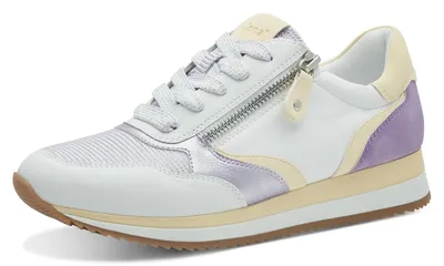 Produktbild von Jana Damen Sneaker flach mit Reißverschluss Vegan, White/Lilac, 39