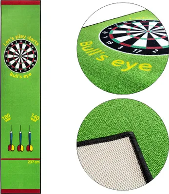 Image de Kingpower Dart 290 x 60 cm Tapis de Fléchettes Tournoi Fléchettes Paillet de Fléchettes Vert