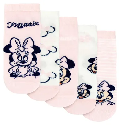 Image de Disney - Chaussettes pour filles (lot de 5) NS10008 (pointures 27 à 31) (rose)