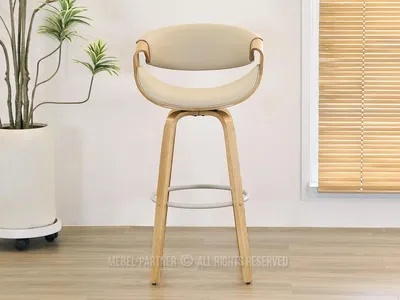 Obrázek produktu pro Designová barová židle SAROLTA - dub / béžová