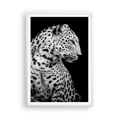 Produktbild von Gerahmtes Poster - Weißer Rahmen - Leopard Panther Katze - 70x100 cm - Wand Bild - Wanddeko - Wandbilder - Kunstposter - Wandposter - Bilderrahmen - Bilder - Kunstdruck - P2WPA70x100-4919