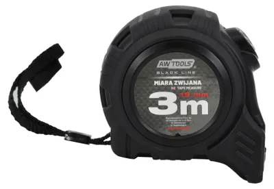 Productafbeelding van AW Tools - Rolmaat, meetlint AW1073 (3 m x 1,9 cm) (zwart)