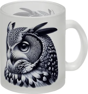 Produktbild von Schwarze Eule Glas Tasse