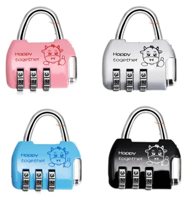 Produktbild von Set mit 4 Mini-Zahlenschlössern mit 3-stelliger Kombination
