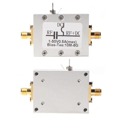 Image de 1 Pcs 10MHz-6GHz Bias T 10MHz-6GHz Radio à large bande Fréquence Micro-ondes Coaxial Bias