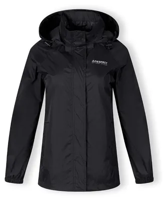 Immagine prodotto di Giacca impermeabile Minoti con cappuccio, colore nero, taglia 44, per donna