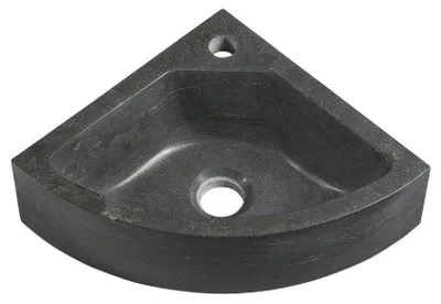 Zdjęcie produktu dla Kamienna umywalka narożna BLOK 30x30 cm, antracyt (2401-30)