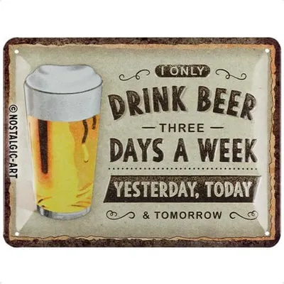 Produktbild von Nostalgic-Art - Blechschild 15x20 cm - Drink Beer Three Days