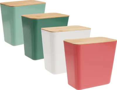 Produktbild von com-four® 4x Vorratsdose mit Bambus-Deckel - Kunststoff-Aufbewahrungsbox