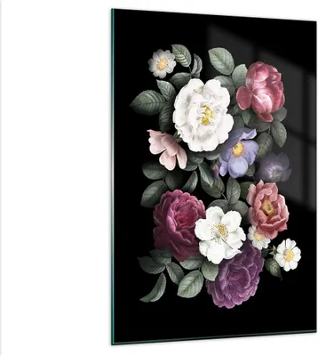 Produktbild von Bilder auf glas - Einteilig - Blumen Blumenstrauß Komposition - 80x120cm - Glasbilder - Wandbilder - Bilder - Wanddekoration aus Glas - Glas Bilder - Wandbild auf Glas - GPA80x120-5032