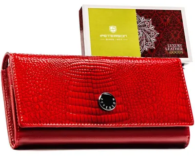 Obrázek produktu pro Peterson dámská peněženka z přírodní kůže RFID červená 18,5x9 cm