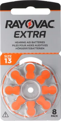 Productafbeelding van Zink-lucht batterij, 13, 1,4V, extra, verpakking voor detailhandel (8 stuks)