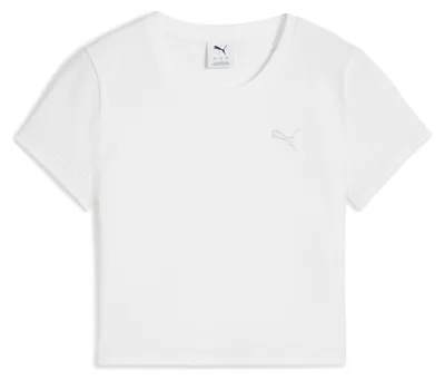 Produktbild von PUMA Damen Kurzarm T-Shirt für den Alltag und Sport, aus 100% Baumwolle, in Weiß
