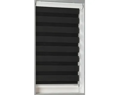 Produktbild von SOLUNA Doppelrollo D-R3 mit weißer Kassette schwarz 60x175 cm