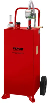 Obrázok produktu pre VEVOR 30 galónový palivový vozík, sklad paliva s 2 kolieskami, ručné čerpadlo, benzínová palivová nádrž pre autá, kosačky, terénne vozidlá, lode, viac, červená farba