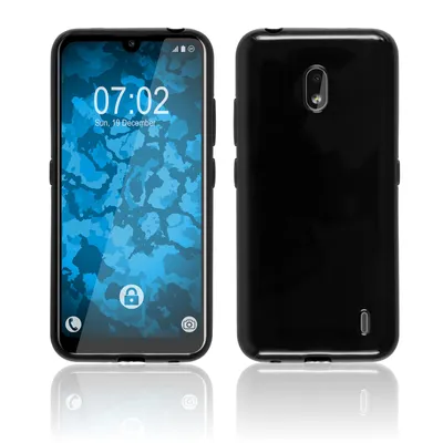 Produktbild von PhoneNatic Case kompatibel mit  Nokia 2.2 - schwarz Silikon Hülle  + 2 Schutzfolien