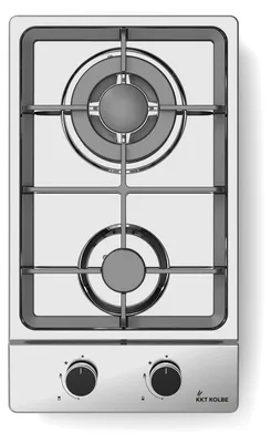Produktbild von KKT KOLBE Gaskochfeld 29 cm | Autark | 4,4 kW | 2 Flammig | stufenlos regelbar | Wok-Zone | Rahmenlos | Knebelbedienung | Gusseiserne Topfträger | Edelstahl | Propangas | Erdgas | G302ED