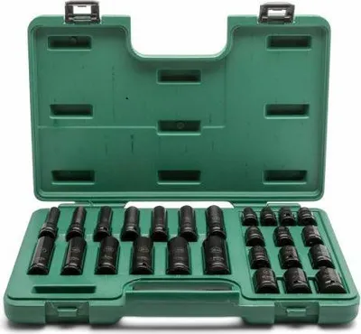 Imagen del producto de Conjunto de vasos de impacto delgados de 1/2", 26 piezas.