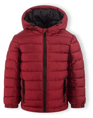 Produktbild von Minoti Winterjacke Jungen wattiert gesteppt mit Kapuze Rot Gr. 104