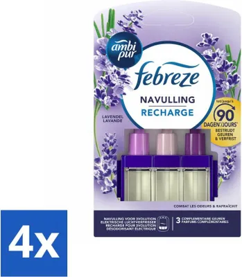 Zdjęcie produktu dla Ambi Pur - 3Volution - Wkład zapachowy - Lawenda - 20 ml - Opakowanie ekonomiczne - 4 sztuki