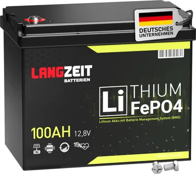 Produktbild von Langzeit LiFePO4 Batterie 100Ah 12V