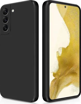 Produktbild von Silikon Hülle für Samsung Galaxy S22+ / S22 Plus 5G Flüssigsilikon Dünn Gel Gummi Matt Kratzfeste Schutzhülle Schwarz
