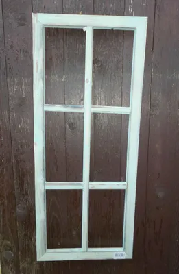 Produktbild von Fenster Sprossenfenster Bilderrahmen Dekorahmen Holz türkis 76 x 32 cm