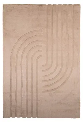 Image de Volero - Tapis Doux à Poils Longs - Carvy Curves Taupe - 200x290cm