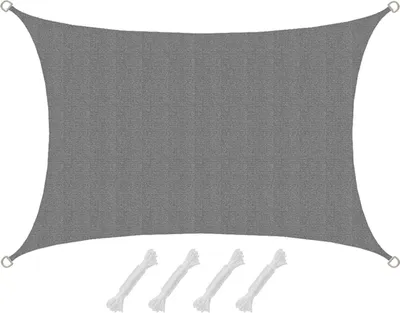Produktbild von UV Sonnensegel 3x2 HDPE Rechteckig Sonnenschutz Überdachung Garten Balkon Grau
