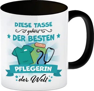 Produktbild von Beste Pflegerin der Welt Kaffeebecher Schwarz