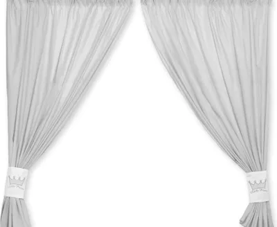 Immagine prodotto di Tende per cameretta - tende per bambini - 100 % cotone, facili da lavare, set di 2, grigio