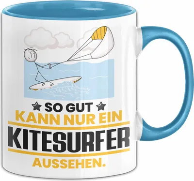 Produktbild von Kitesurfer Geschenk Tasse So Gut Kann Nur Ein Kitesurfer Aussehen Geschenkidee Kaffee-Becher (Blau)