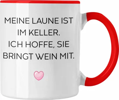 Produktbild von Trendation - Lustige Tasse mit Spruch für Frauen Männer Arbeit Büro Lustig Tassen Becher mit Sprüchen Kollegin Geschenk Sarkasmus Wein Liebhaberin (Rot)