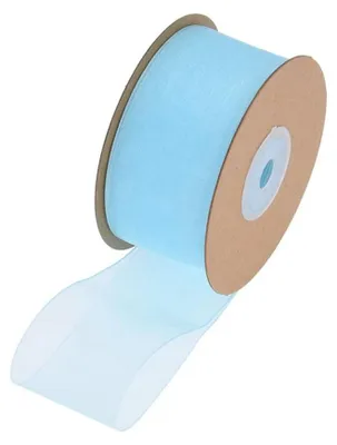 Organza-Band 1 cm x 45 m, hellblau, transparent, für DIY & Deko