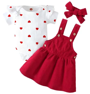 Image de Ensemble de 3 pièces pour bébé : body, robe et bandeau