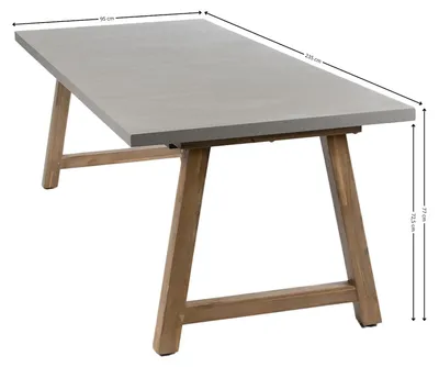 Produktbild von Gartentisch Rock | 235 x 95 cm | Beton | Akazienholz