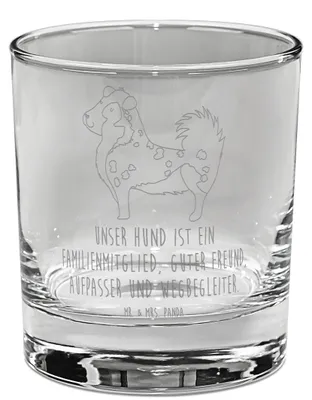 Produktbild von Mr. & Mrs. Panda Whiskyglas Hund Australien Shepherd - Transparent - Geschenk, Gravur, Whisky Tumbler, Familie, Sprüche, Haustier, Glas, Whiskey