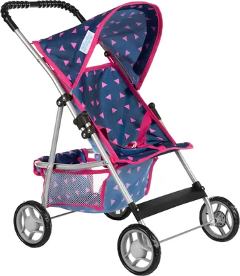 Produktbild von Kinderplay Puppenwagen Puppenbuggy Kinderwagen, Buggy - Babyspielzeug, Puppenwagen für Puppen, Modern, Spielzeugkorb, Sonnenverdeck und Gurtsystem, KP0280T