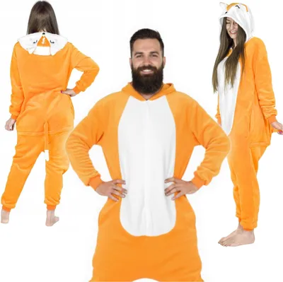 Zdjęcie produktu dla Kostium onesie piżama lisek rozmiary pomarańczowy kigurumi przebranie dres M