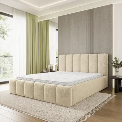 Produktbild von Masseno Polsterbett ATTORA Q 140x200 cm, Polsterbett mit Bettkästen - Creme, QUELLE 02