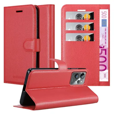 Obrázek produktu pro Cadorabo Case for Realme GT 2 PRO Protective Case in Red Pouzdro na mobilní telefon s magnetickým zavíráním