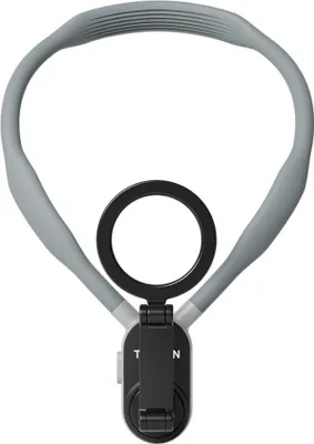 Produktbild von Magnetische Nackenhalterung für Telefone, Nacken-Telefonhalter POV/Vlog Selfie-Halterung Hand frei Telefon-Halshalterung Bruststativgurt Videoaufnahme iPhone 15 14 13 12 Android Phones (grau)