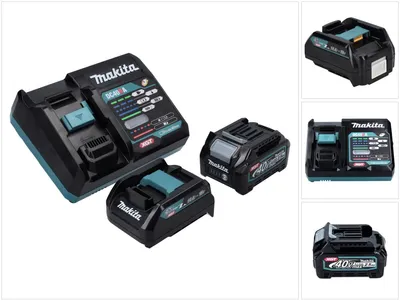 Produktbild von Makita Power Source Kit 40 V max. mit BL 4025 Akku 2.5 Ah ( 191B36-3 ) + DC 40 RA Schnell Ladegerät ( 191E07-8 ) + ADP10 Ladeadapter LXT auf XGT 14,4V 18V ( 191C10-7 )