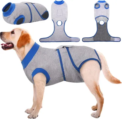 Produktbild von Hundebody Op Kastration Atmungsaktiv Leckschutz Hund Grau L