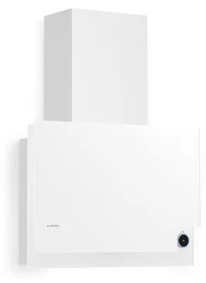 Obrázek produktu pro Klarstein Amelia - digestoř, šikmá digestoř, plochý design, 128 W, 586,9 m³/h, LED osvětlení: 3 W, 3 stupně výkonu, osvětlený dotykový otočný ovladač, 60 x 47 x 23,5 cm, bílá